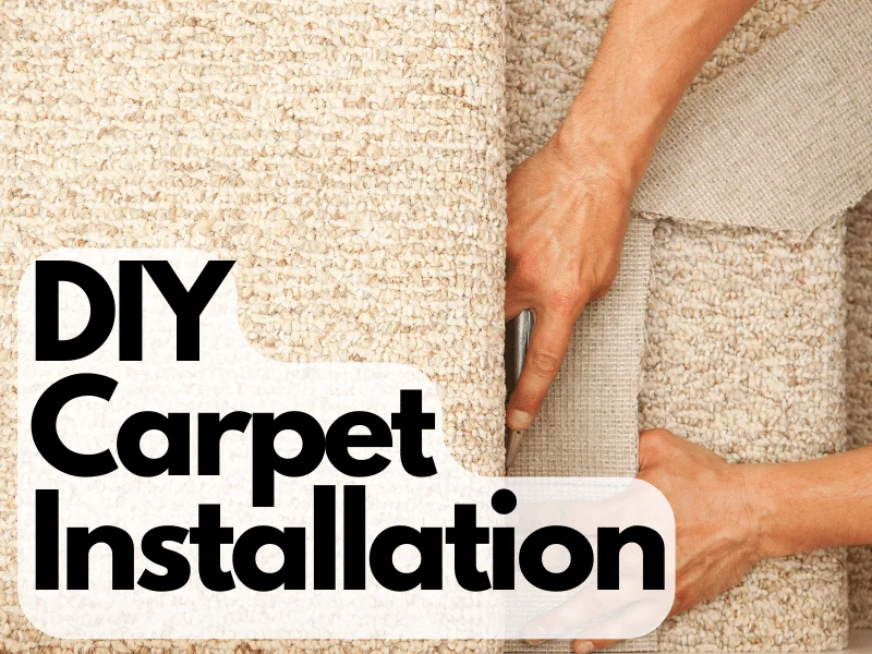 installer trimming new stair carpet